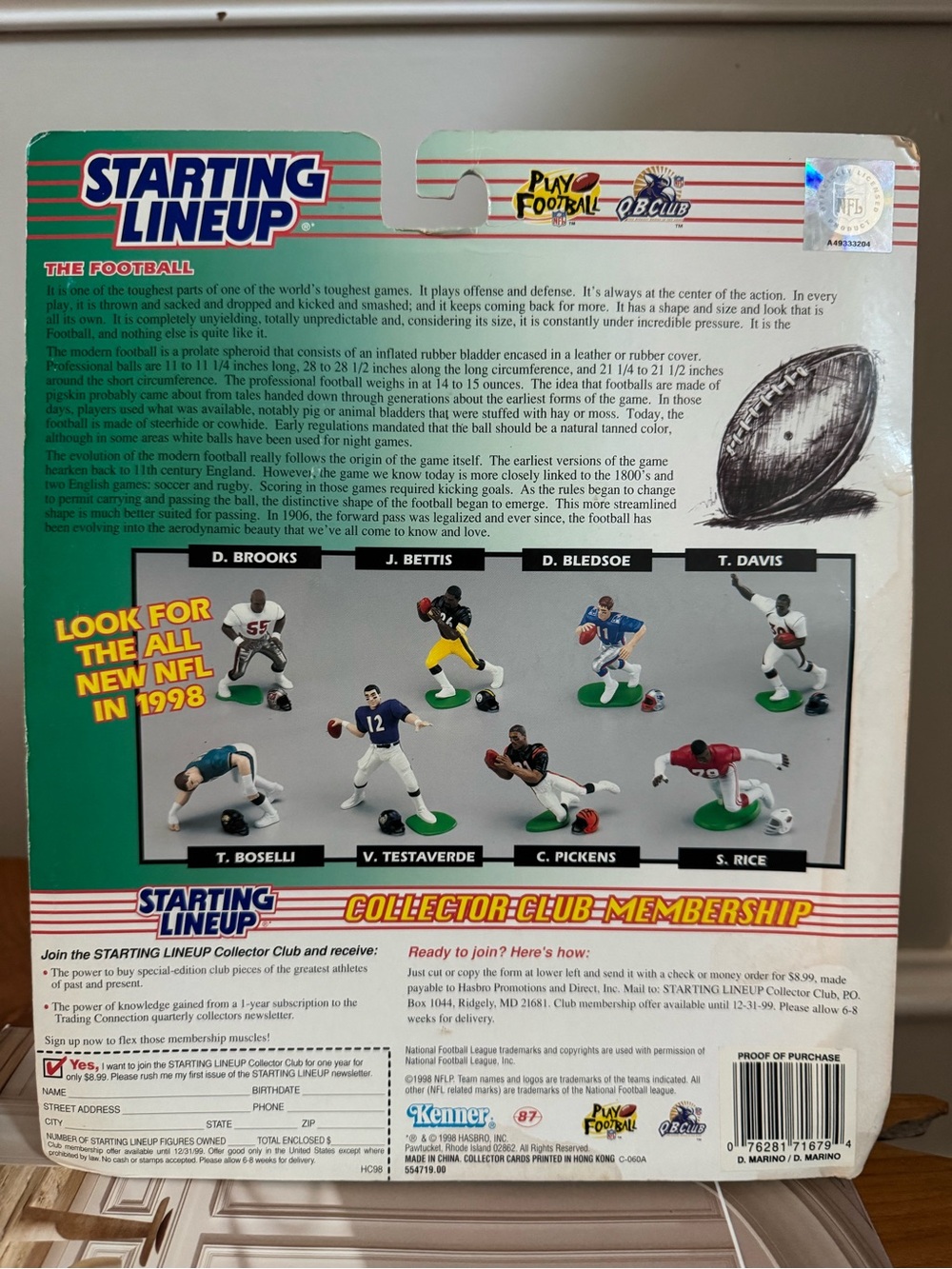 Vintage 1998 NFL Starting Lineup Classic Doubles Dan Marino Miami and  PITT - Picture 5 of 5